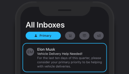 Boost Your Email Preview of how Elon's Email would look in your Inbox